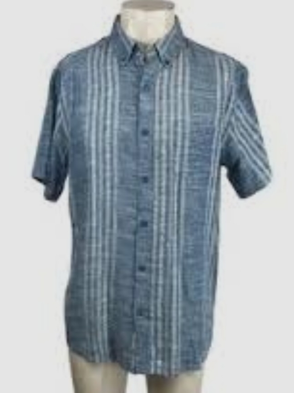 Weatherview Vintage Men's Short-Sleeve Button-Up Shirt Cotton/Linen XL